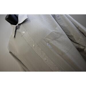 Faconnable France Dress Shirt Plaid Long Sleeve Button Up Mens Size XL